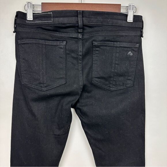 Rag & Bone Coated Black Mid Rise Skinny Jeans Size 29 - Picture 8 of 12